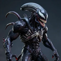 venom - xenomorph - hybrid, intricate artwork, concept art, octane render, deviantart, cinematic, key art, hyperrealism, iridescent accents, portrait photograph, nikon 3 5 mm, photograph by greg rutkowski