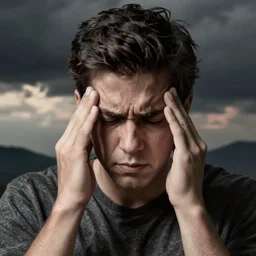 artistic representation of a migraine