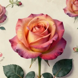a colorful rose, wallpaper, beautiful, digital art, artstation, ultra detailed, 4k