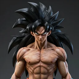warrior girl, muscular girl, wild spiky black saiyan hair, long spiky hair, electrified hair, insane hair, ultra realistic, intricate details, highly detailed, subsurface scattering, photorealistic, octane render, 8 k, art by artgerm, greg rutkowski, magali villeneuve, alphonse mucha
