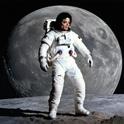 Michael Jackson moonwalking on the moon without a space suit