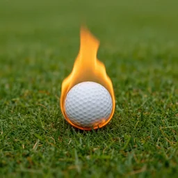 golf ball on fire