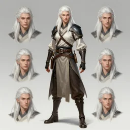 full body character concept art of a gorgeous white haired fantasy ranger | | distinct - fine, key visual, realistic shaded perfect face, fine details by stanley artgerm lau, wlop, rossdraws, james jean, andrei riabovitchev, marc simonetti, sakimichan, and jakub rebelka, trending on artstation