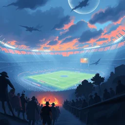 photo cartoon bd illustration comic manga painting of stadium environement : 5 fantasy environement, digital painting : 1 fat brush concept sketch artist bd enki bilal : 1 0