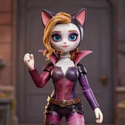 zoe kravitz ’ s cat woman as a highly detailed stop motion puppet, in the style of laika studios ’ s paranorman, coraline, kubo and the two strings shot in the style