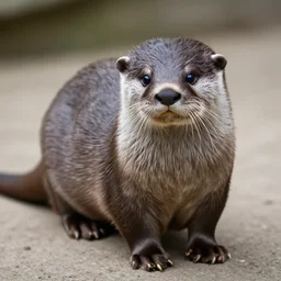 a feline otter - cat - hybrid. animal photography,