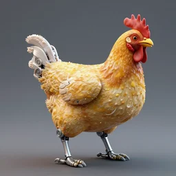 robotic chicken , highly detailed, render, artstation, smooth, sharp focus