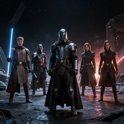 a scene out of a space opera, similar to star wars, knights of the old republic, cinematic