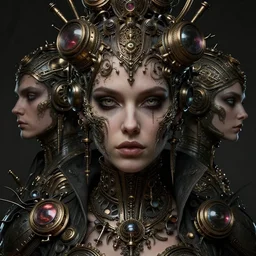 very complex hyper-maximalist overdetailed cinematic darkfantasy portrait of an elegant very attractive steampunk woman by andrei riabovitchev, tomasz alen kopera, oleksandra shchaslyva. Omnious intricate. Focus on face. Artstation. Deviantart. 8k 4k 64megapixel. Rendered by binx.ly. discodiffusion style portrait.