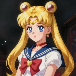 Portrait of Sailor Moon by Naoko Takeuchi. Art by Greg Rutkowski and Alphonse Mucha