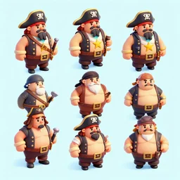 isometric chubby 3 d game props, based on pirate kings, with detailed, clean, cartoon, octane render, unreal engine, artgerm, artstation