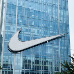 an office building formed as a nike logo