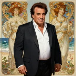 beautiful, danny de vito standing in front of a beach, intricate, stunning, highly detailed, digital painting, artstation, concept art, smooth, sharp, focus, illustration, art by artgerm and greg rutkowski and alphonse mucha