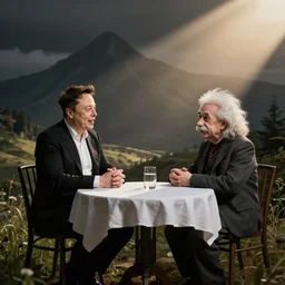 elon musk happy to talk to einstein at a round table