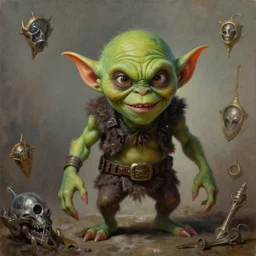 portrait action painting, perfect expression, drake, creepy little green goblin, fantasy character portrait, ultra realistic, wide angle, intricate details, mass effect, artifacts, highly detailed, michael cheval, peter mohrbacher, boris vallejo, jessica rossier, oil painting, highly detailed, cinematic lighting, unreal, natural tpose