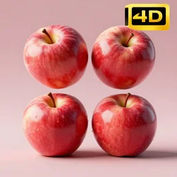 four rotations of an apple, 4k UHD high octane render