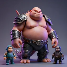 hyperrealistic rendering, fat cronenberg flesh monster smooth kaiju troll wearing armor by art of skinner and richard corben and jeff easley, product photography, action figure, sofubi, studio lighting, colored gels