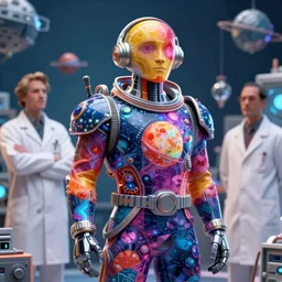 max chroma planetary prince character concept fantasy digital 3 d render hyperrealistic octane unreal engine movie cinematic scene in full color scientist gear mad scientist of color max chroma planetary prints by max chroma, greg rutkowsky, android jones, alex grey