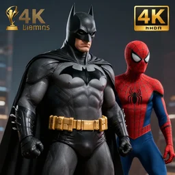 the fellowship of batman and spiderman, highly detailed, 4 k, hdr, award - winning, artstation, octane render