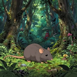 maximalist otherworldly forest rat, trending on pixiv fanbox, painted by makoto shinkai takashi takeuchi studio ghibli, akihiko yoshida, yoshitaka amano, wangechi mutu, clean cel shaded vector art. shutterstock. behance hd by lois van baarle, artgerm, helen huang, rossdraws, illustration