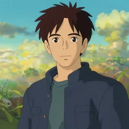portrait of keanu reeves in an anime world, promotional image, studio ghibli, movie still