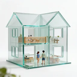 a family home made entirely out of glass