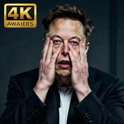 portrait of elon musk losing money on stocks, traumatising, dramatic, horror, scary, stressful, award - winning photography, detailed, 8 k, hdr, high quality