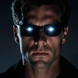 The Terminator (1984) by Gerald Brom, glowing eyes