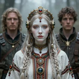 masterpiece beautiful slavic shaman girl by anastasiya dobrovolskaya, donato giancola, karol bak, tom bagshaw, face by artgerm and edmund leighton, background by james jean and noah bradley, majestic, volumetric lighting, porcelain skin, photorealistic, robopunk, intricate, trending on artstation 8 k