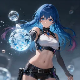 a portrait of anime sexy casting ice - ball and shoot it, cyberpunk concept art, trending on artstation, highly detailed, intricate, sharp focus, digital art, 8 k