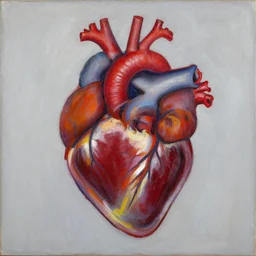Jackson Pollock painting of a human heart