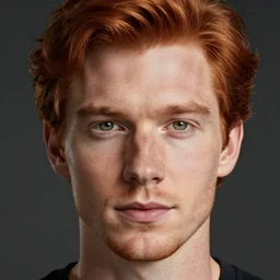 professional digital art of a man with natural red hair and green eyes, popular, attractive, high quality, highly detailed, hd, 4 k, 8 k,