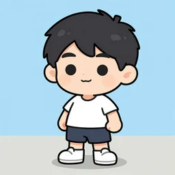 cartoon character dennis as an asian boy