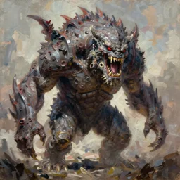 concept art of monster, oil painting by Jama Jurabaev, extremely detailed, brush hard, artstation, for AAA game, high quality