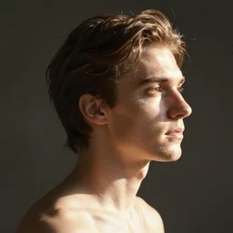 man facing right
