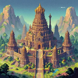 fantasy temple ruins in the mountains, beautiful detailed pixelart by albertov, intricate details, beautiful, dithered gradients, volumetric lighting, cgsociety, artstation, smooth, sharp focus, 2 d illustration, by greg rutkowski, amazing art by dan mumford, johan grenier