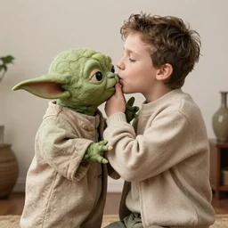 Sam Hyde French Kissing Yoda, high quality photograph, well lit, detailed, hyperrealistic, hdr 4k, 8k, DSLR, 55mm