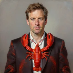 portrait of jordan peterson, lobster pattern, oil painting elegant, highly detailed, centered, digital painting, artstation, concept art, smooth, sharp focus, illustration, artgerm, tomasz alen kopera, peter mohrbacher, donato giancola, joseph christian leyendecker drew struzan