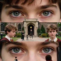 sharp, highly detailed, freeze frame, from a 2 0 1 9 sci fi color movie, set in 1 8 5 0 in an alternate universe, mid distant shot of three students practicing magic, outside the'school of science and magic ', era clothing, good lighting, in focus, detailed eyes, 3 5 mm macro lens, live action, award winning lighting, award winning photography