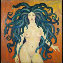 a beautiful painting medusa, by kusama yayoi amedeo modigliani painting
