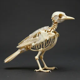 bird made of fine bird bone structures, with diapsid with a pre - lachrymal fossa, a single occipital condyl, bone structure photograph by naturalist museum