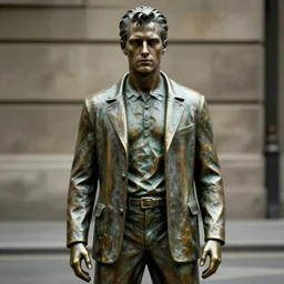 bronze age statue of Patrick Bateman in American Psycho (1999)