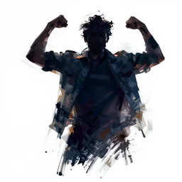 vector image of a figure posing powerfully, dark figure, brushstrokes, by ismail inceoglu, extremely detailed, 8 k