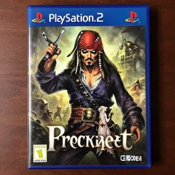 Pirate chronicles, game poster printed on playstation 2 video game box , Artwork by Akihiko Yoshida, cinematic composition