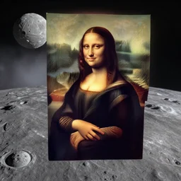 leonardo da vinci himself landing on the moon, photorealistic, unreal engine 5
