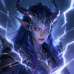 portrait of thunder elemental, summon, monster, lightning background, high fantasy, dnd, face details, extremely detailed, smooth, sharp focus, digital illustration, by artgerm, rossdraws, sakimichan