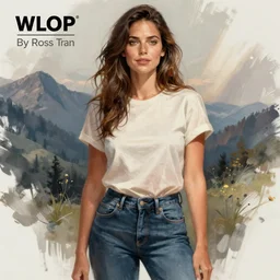 Kate Beckinsale in a t-shirt and jeans, digital painting, artstation, concept art, illustration, by Ross Tran, WLOP