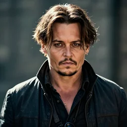 johnny depp, portrait, atmospheric lighting, intricate, volumetric lighting, beautiful, daytime, sunny weather, slight overcast, sharp focus, deep colours, ultra detailed, by krenz cushart and wenjun lin