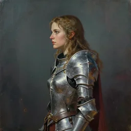 side profile painted portrait by wenjun lin, imogen poots as holy paladin, gloomhaven, by ruan jia, peter mohrbacher, greg rutkowski, jesper ejsing