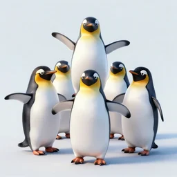 6 dancing pallbearer penguins